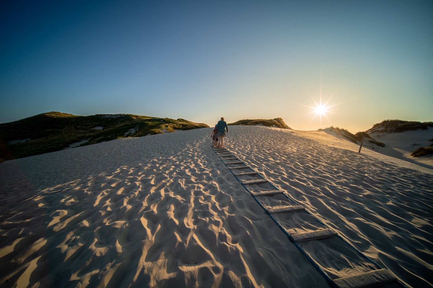 Girls admiring the evening sun