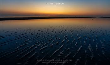Evening twilight reflections at low tide
