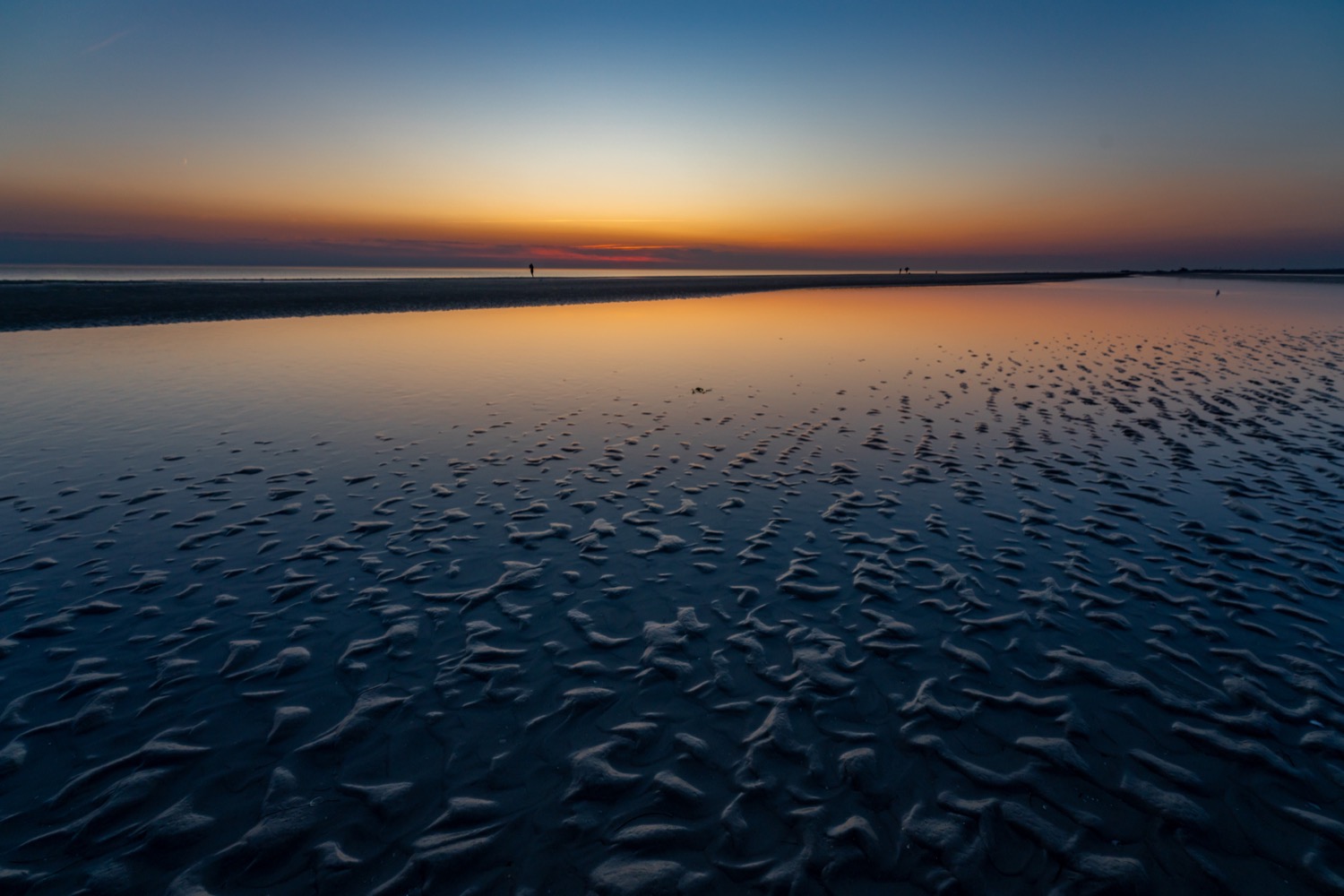 Evening twilight reflections at low tide
