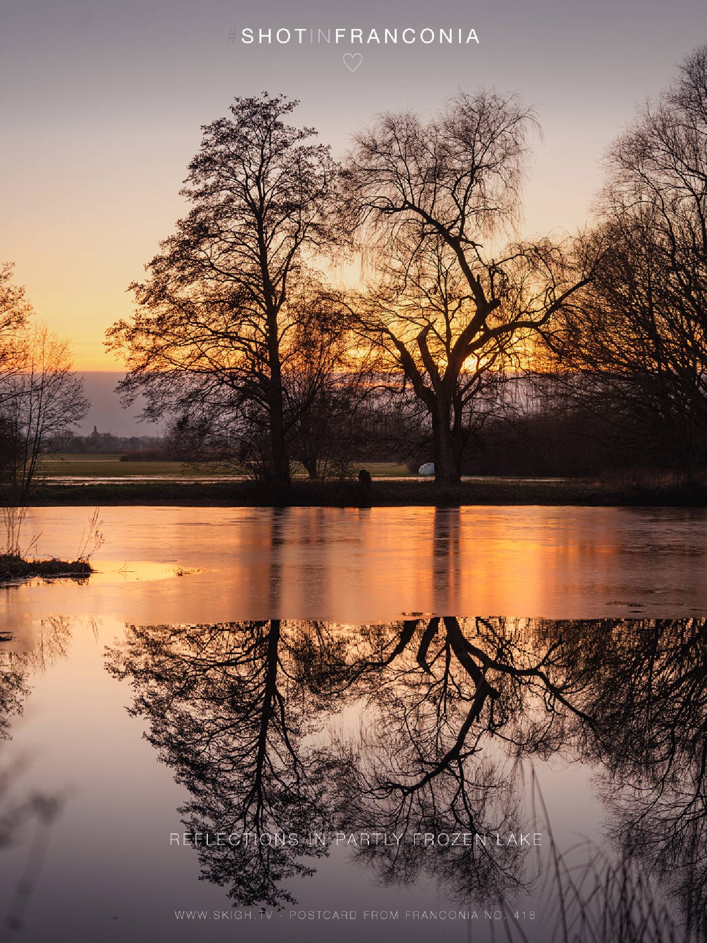 Reflections in partly frozen lake | 1/500s * f4.5 * ISO 100 * 70mm - FE 70-300mm F4.5-5.6 G OSS - Sony α7R III Reflections in partly frozen lake