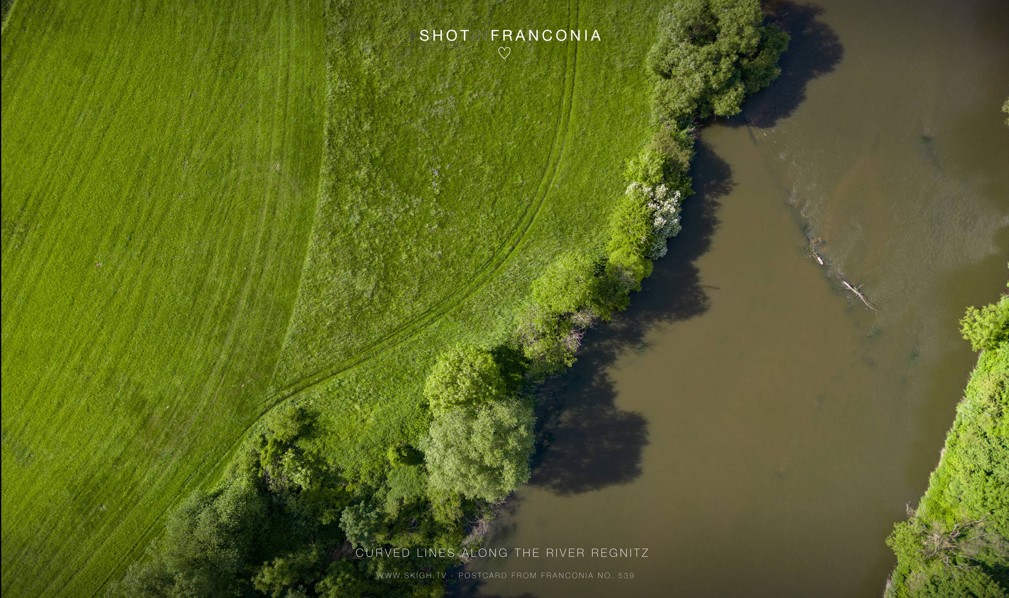 Curved lines along the river Regnitz | 1/730s * f1.7 * ISO 100 * 7mm - 6.7 mm f/1.7 - DJI Mini 3 pro Curved lines along the river Regnitz
