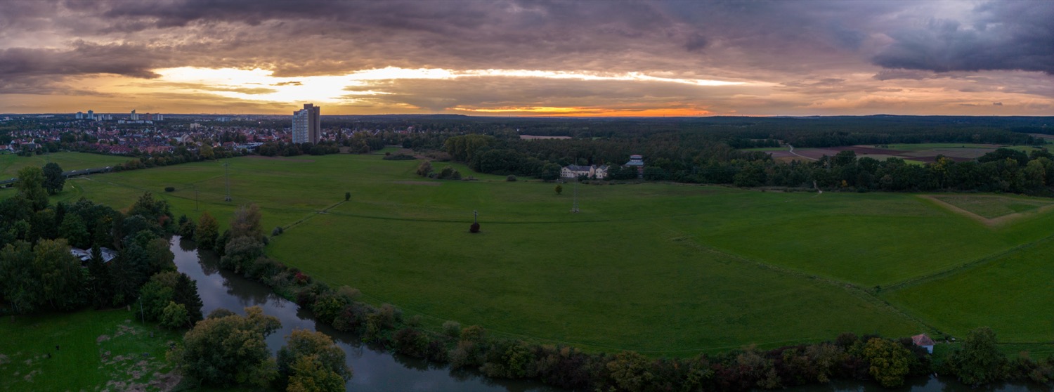 Water wheel after sunset | 1/180s * f1.7 * ISO 100 * 7mm - 6.7 mm f/1.7 - DJI Mini 3 pro Water wheel after sunset