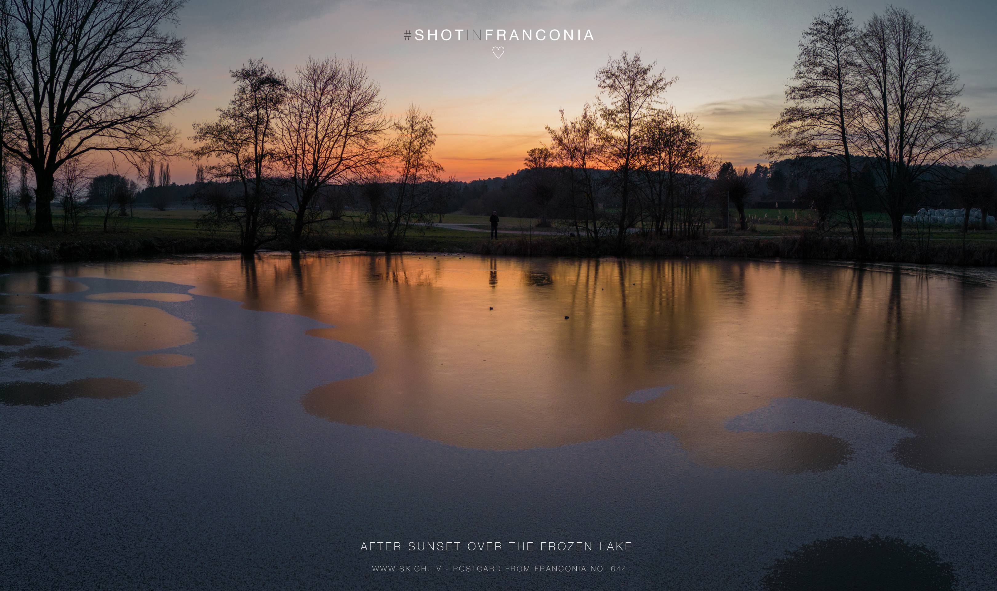 After sunset over the frozen lake | 1/60s * f1.7 * ISO 100 * 7mm - 6.7 mm f/1.7 - DJI Mini 3 pro After sunset over the frozen lake